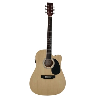 Violão completo acústico elétrico 6 cordas aço com alça cabo regulagem de volume