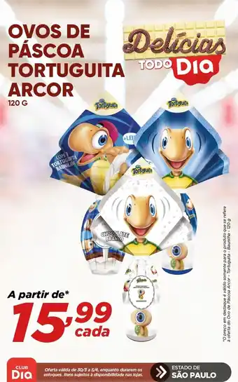 Dia Ovos de Páscoa Tortuguita Arcor 120g oferta