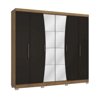 Benoit Guarda roupa / roupeiro 6 portas 3 gavetas com espelho cb1pm556-ngpr kappesberg oferta