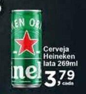 Rossi Supermercado Cerveja Heineken lata 269ml oferta
