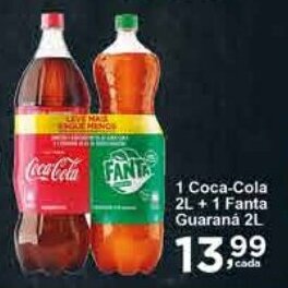 Rossi Supermercado 1 Coca Cola 2L + 1 Fanta Guaraná 2L oferta