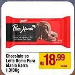 Max Atacadista Chocolate ao leite roma pura mania barra oferta