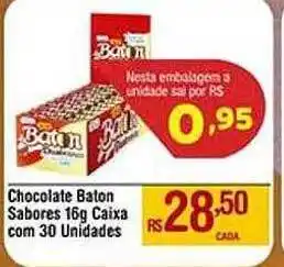 Max Atacadista Chocolate baton sabores 16g caixa oferta