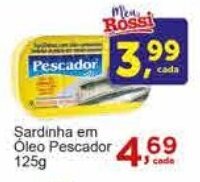 Rossi Supermercado Sardinha em Óleo Pescador 125g oferta