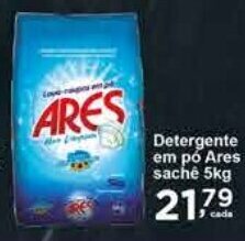 Rossi Supermercado Detergente em pó Ares Sachê 5kg oferta