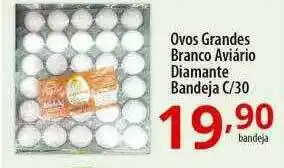 Akki Atacadista Ovos grandes branco aviário diamante bandeja c 30 oferta