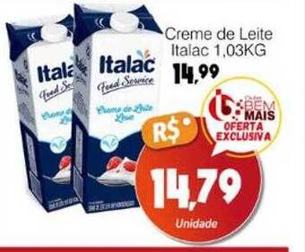 Supermercado Bem Barato Creme de leite italac oferta