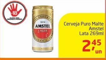 Tenda Atacado Cerveja puro malte amstel lata 269ml oferta