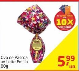 Tenda Atacado Ovo de páscoa ao leite emília 80g oferta