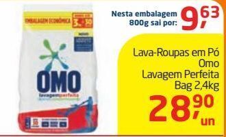 Tenda Atacado Lava-roupas em pó omo lavagem perfeita bag 2,4kg oferta