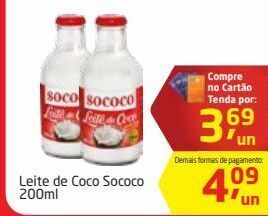 Tenda Atacado Leite de coco sococo 200ml oferta