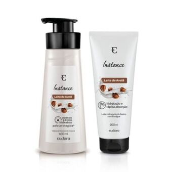 Combo avelã: loção hidratante 400ml + leite de banho 200ml
