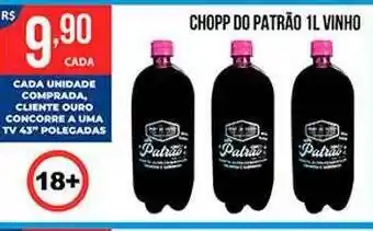 Supermercados Tiaozinho Chopp do patrão vinho oferta