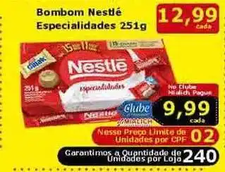 Bombom nestlé especialidades