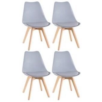Leroy Merlin Kit - 4 x cadeiras leda - cinza claro oferta