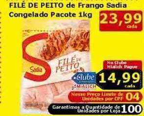 Mialich Supermercados Filé de peito de frango sadia congelado pacote oferta