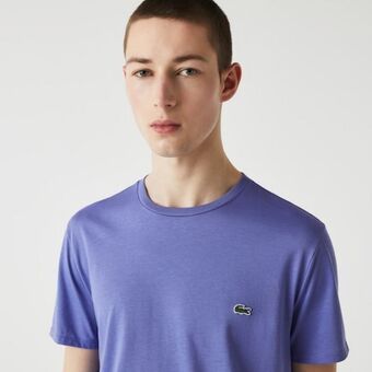Lacoste Camiseta masculina em jérsei de algodão pima com gola redonda oferta