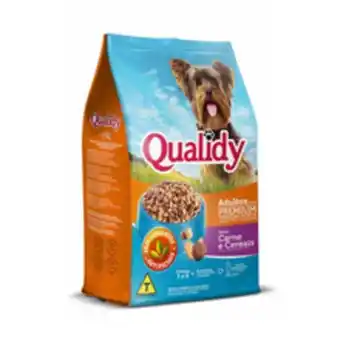 Supermercados Pague Menos Ração para cães adultos qualidy carne/cereais 1kg oferta