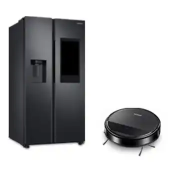 Combo geladeira family hub side by side rs58 (220v) + aspirador aspira e passa pano wi-fi