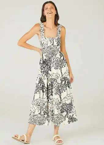 Posthaus Malwee - vestido mídi celebre a natureza branco oferta