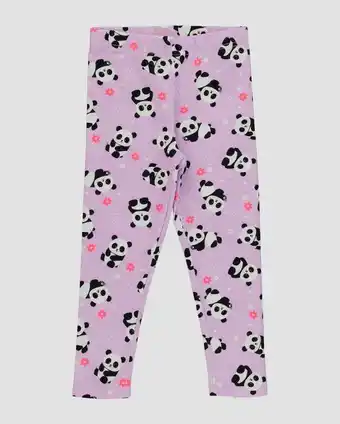 Calça legging infantil panda lilás/preto tam 1 a 4 pool by riachuelo