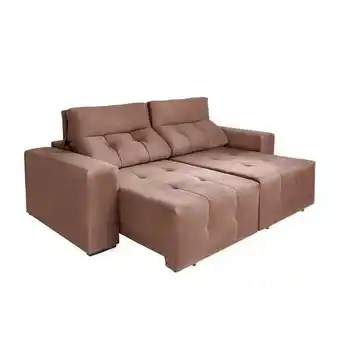 Pão de Açúcar Sofá 3 lugares retrátil e reclinável roma suede marrom oferta