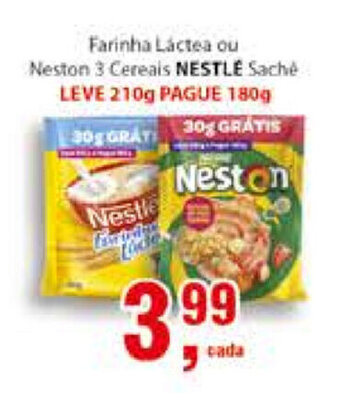 Supermercados Mundial Farinha Lactea ou Neston 3 Cereais Nestle Leve 210g Pague 180g oferta