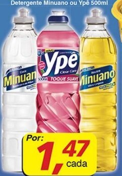 Supermercados Guanabara Detergente Minuano ou Ype 500ml oferta