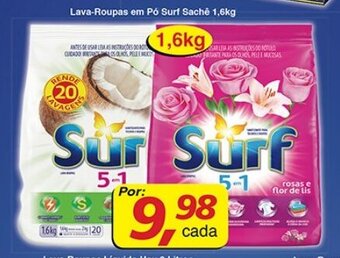 Supermercados Guanabara Lava Roupas em po Surf sache 1.6kg oferta