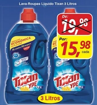 Lava roupas Liquido Tixan 3L