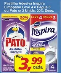 Supermercados Guanabara Pastilha Adesiva Inspira Limppano Leve 4 e pague 3 ou Pato c/3 unids. 20% Desc. oferta
