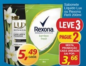 Supermercados Guanabara Sabonete Liquido Lux ou Rexona Refil 200ml oferta