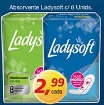 Supermercados Guanabara Absorvente Ladysoft c/ 8 unids oferta