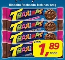 Supermercados Guanabara Biscoito Recheado Trakinas 126g oferta