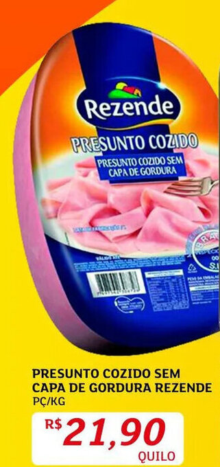 Assaí Atacadista Presunto cozido sem capa de gordura Rezende 1kg oferta