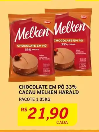 Assaí Atacadista Chocolate em pó 33% cacau Melken Harald 1.05kg oferta