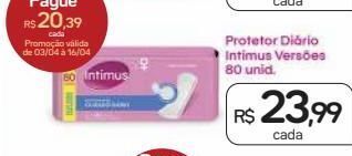 Protetor diário intimus 80un