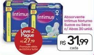 Drogal Absorvente noturno intimus 30un oferta
