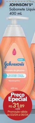 Drogal Sabonete líquido johnson's 400ml oferta