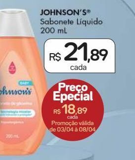 Drogal Sabonete líquido johnson's 200ml oferta