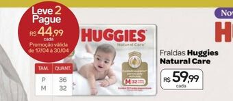 Drogal Fraldas huggies natural care oferta