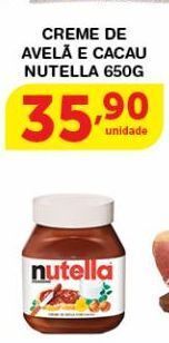 Roldão Creme de avelã e cacau nutella 650g oferta