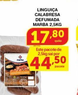 Linguiça calabresa defumada marba 2,5kg