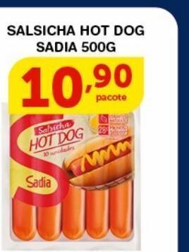 Roldão Salsicha hot dog sadia 500g oferta