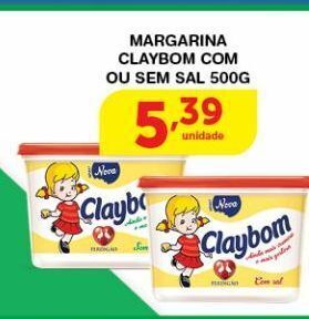 Roldão Margarina claybom com ou sem sal 500g oferta