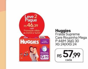 Drogal Huggies fralda supreme oferta