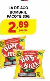 Roldão Lã de aço bombril pacote 60g oferta