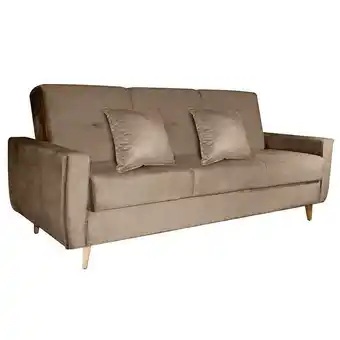 Pão de Açúcar Sofá-cama 3 lugares com baú pamela veludo capuccino oferta