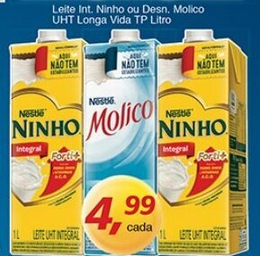 Supermercados Guanabara Leite Int. Ninho ou Desn. Molico UHT Longa Vida Tp 1L oferta
