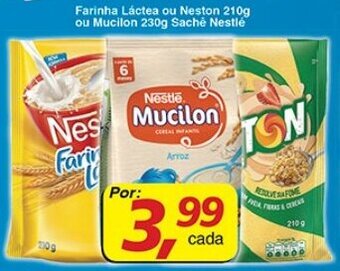 Supermercados Guanabara Farinha Lactea ou Neston 210g ou Mucilon 230g Sache Netle oferta